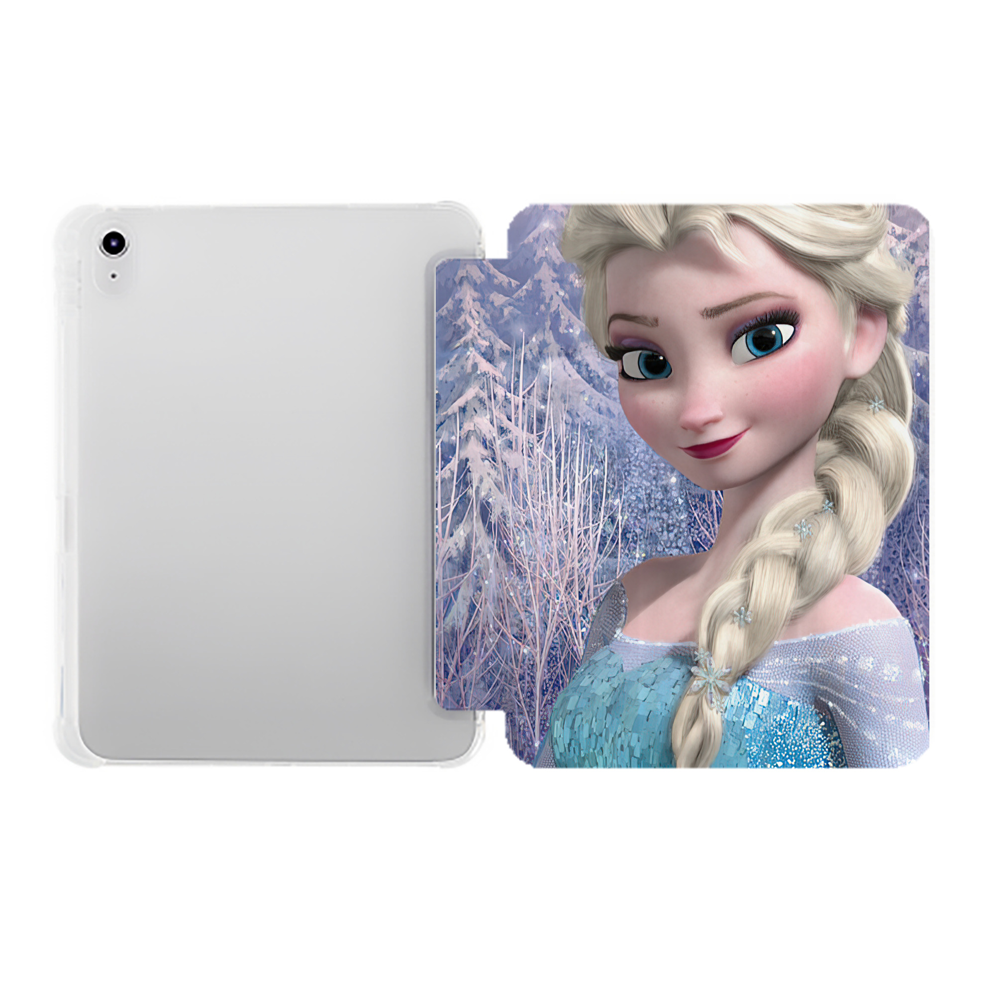 （画像用） アナと雪の女王 アンナ エルサ Frozen Anna Elsa IPad ケース ペン収納付き 三つ折りスタンド PUレザー×シリコン 対応機種9.5/10.5/10.9インチ